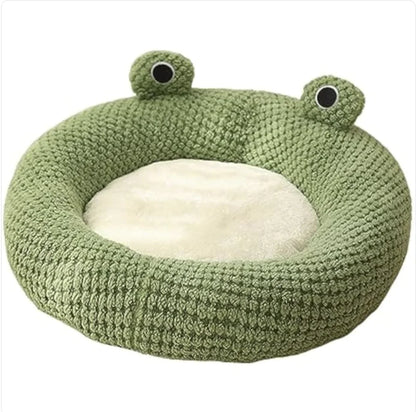 Cartoon Frog-Shaped Pet Bed