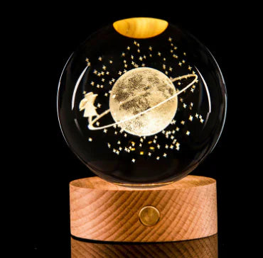 3D Laser-Etched Crystal Ball